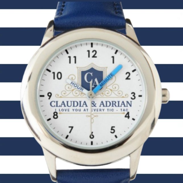  Bride And Groom Monogram Names Weeding gift 腕時計 (クリエイターアップロード済み)