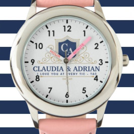  Bride And Groom Monogram Names Weeding gift 腕時計