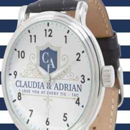  Bride And Groom Monogram Names Weeding gift 腕時計