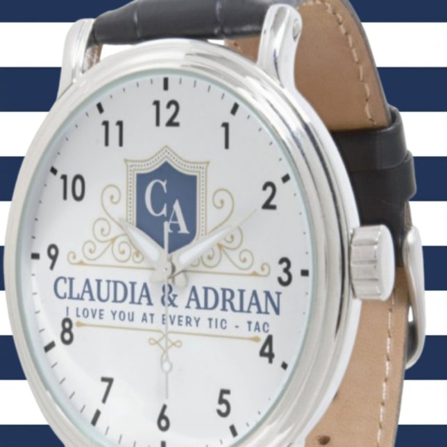  Bride And Groom Monogram Names Weeding gift 腕時計 (クリエイターアップロード済み)