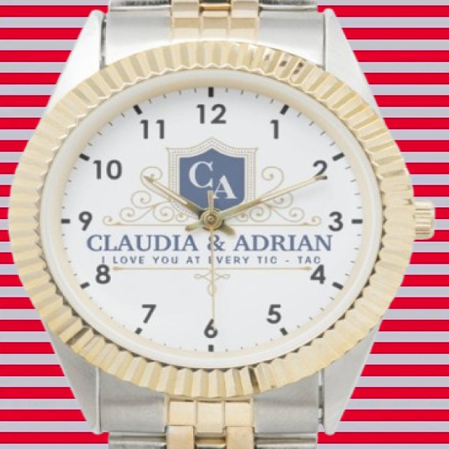  Bride And Groom Monogram Names Weeding gift 腕時計 (クリエイターアップロード済み)
