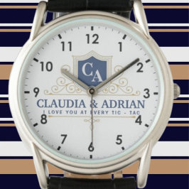  Bride And Groom Monogram Names Weeding gift 腕時計