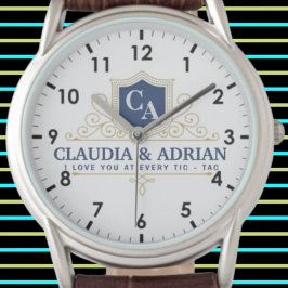  Bride And Groom Monogram Names Weeding gift 腕時計