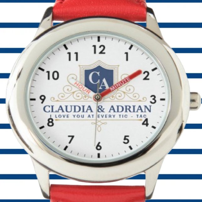  Bride And Groom Monogram Names Weeding gift 腕時計 (クリエイターアップロード済み)