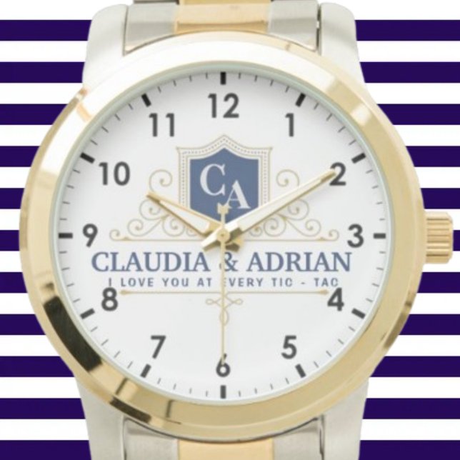  Bride And Groom Monogram Names Weeding gift 腕時計 (クリエイターアップロード済み)