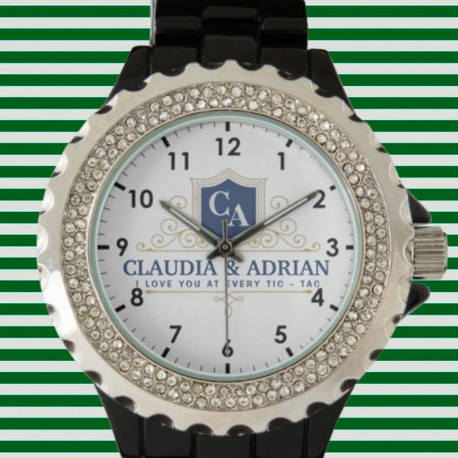  Bride And Groom Monogram Names Weeding gift 腕時計 (クリエイターアップロード済み)