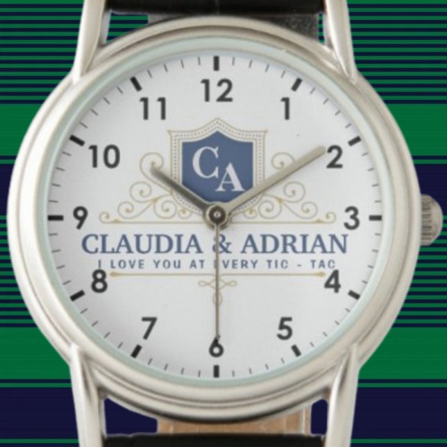  Bride And Groom Monogram Names Weeding gift 腕時計 (クリエイターアップロード済み)