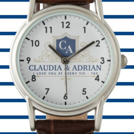  Bride And Groom Monogram Names Weeding gift 腕時計