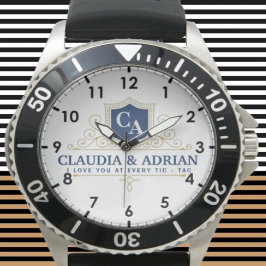  Bride And Groom Monogram Names Weeding gift 腕時計