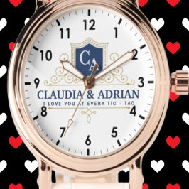  Bride And Groom Monogram Names Weeding gift 腕時計