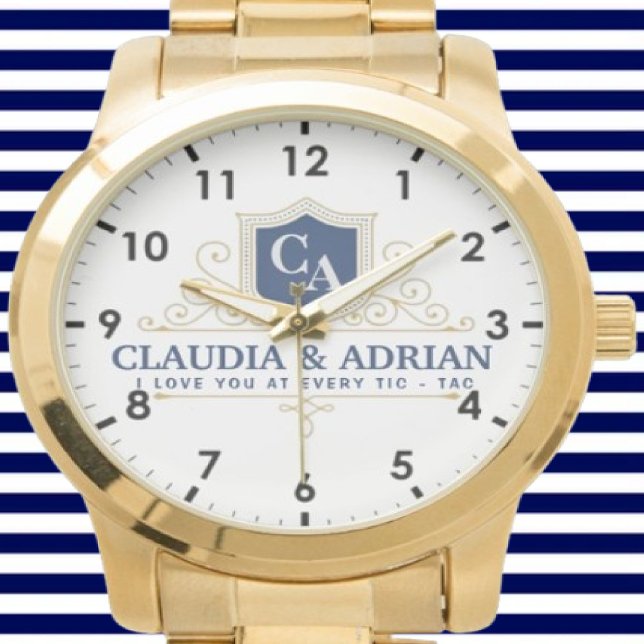  Bride And Groom Monogram Names Weeding gift 腕時計 (クリエイターアップロード済み)