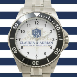  Bride And Groom Monogram Names Weeding gift 腕時計