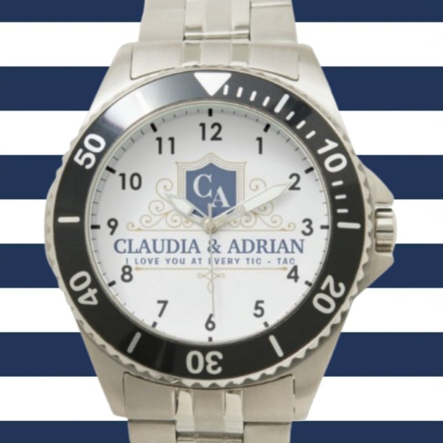  Bride And Groom Monogram Names Weeding gift 腕時計 (クリエイターアップロード済み)