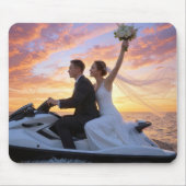 Bride and Groom on a Jet Ski マウスパッド (正面)