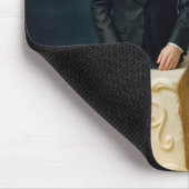 Bride and Groom On a Split Wedding Cake マウスパッド (コーナー)