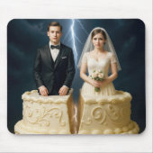 Bride and Groom On a Split Wedding Cake マウスパッド (正面)