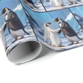 Bride and Groom Penguins Dancing On Ice ラッピングペーパー (ロールコーナー)