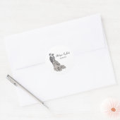 Bride and Groom Personalized Names Elegant ラウンドシール (封筒)