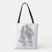 Bride and Groom Personalized Names Elegant Tote トートバッグ (裏面)