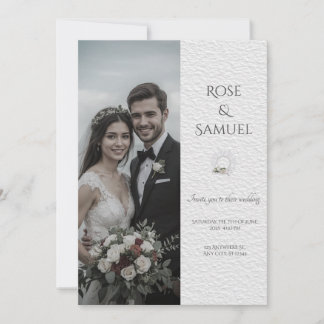 Bride and Groom Photo Elegant Wedding Invitation 招待状