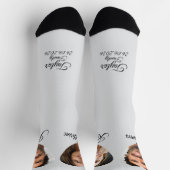 Bride and Groom Picture Heart Name Love Photo ソックス (上部)