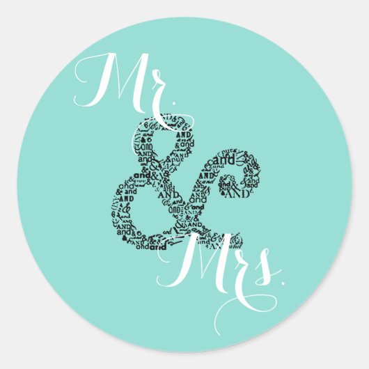 BRIDE Autumn結婚's Mr & Mrs.シャワーパーティー ラウンドシール (正面)