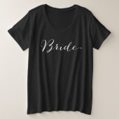 Bride Black Scriptブライダルパーティ結婚のTシャツ プラスサイズTシャツ (デザイン正面)