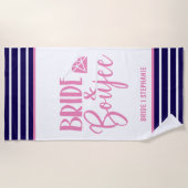 Bride & Boujee Personalized Bride ビーチタオル (正面)