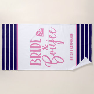 Bride & Boujee Personalized Bride ビーチタオル