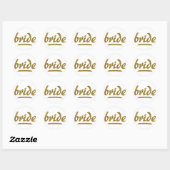 bride Braut fake gold Aufschrift Glitzer ラウンドシール (シート)
