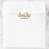 bride Braut fake gold Aufschrift Glitzer ラウンドシール (バッグ)
