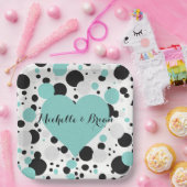 BRIDE & Bridesmaidsきらめくブルー水玉模様パーティー ペーパープレート (パーティー)