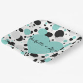 BRIDE & Bridesmaidsきらめくブルー水玉模様パーティー ペーパープレート (傾斜あり)