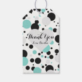 BRIDE & Bridesmaidsティール（緑がかった色）水玉模様ティアラパーティー ギフトタグ (正面)