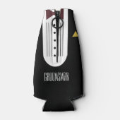 BRIDE Burgundy Wedding Party Be My Groomsmen ボトルクーラー (裏面)