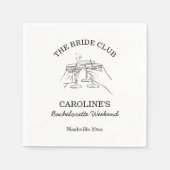 Bride Club Bachelorette Weekend Favor Cocktail  スタンダードカクテルナプキン (正面)