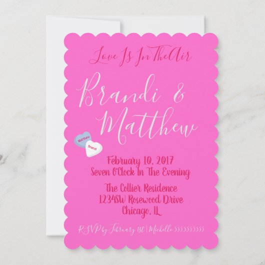 BRIDE & COキャンディハート婚約パーティシャワー 招待状 (裏面)