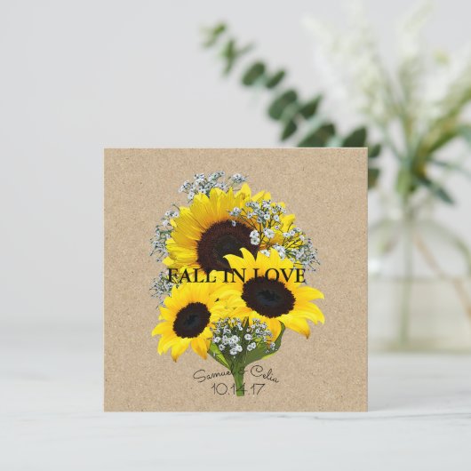 BRIDE & COクラフト秋の花嫁ひまわり招待状 招待状 (スタンド正面)