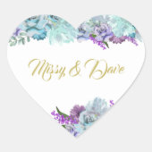 BRIDE & COティール(緑がかった色)ブルーブーケ結婚ズスイートパーティー ハートシール (正面)