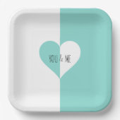 BRIDE & COティール(緑がかった色)ブルーユー&ミースイートパーティープレート ペーパープレート (正面)