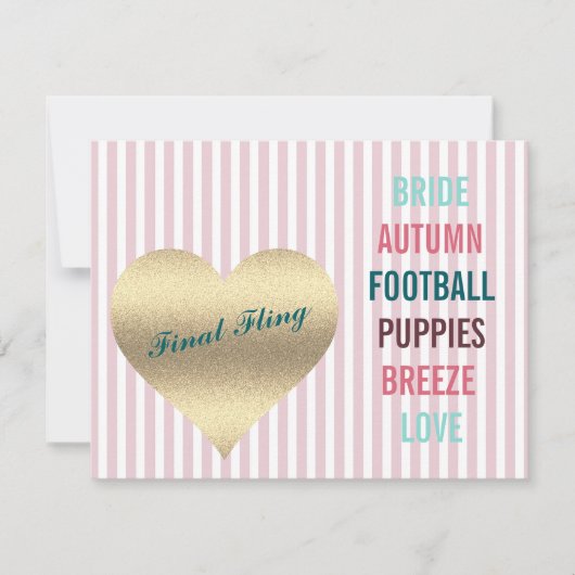 BRIDE COピンクの最終浴用シャワーテールゲートパーティー 招待状 (正面)