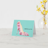 BRIDE COフローラヒールティール（緑がかった色）ブルーシャワーパーティーメモ カード (黄色い花)