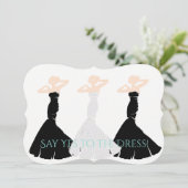 BRIDE & COブラック&ホワイトブライドメイドショッピングパーティー 招待状 (スタンド正面)