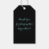 BRIDE & COブラック&金ゴールドハート結婚ブライダルパーティ ギフトタグ (裏面)