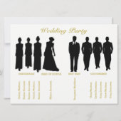 BRIDE COブラック&金ゴールド水玉模様ウェディングパーティー 招待状 (裏面)