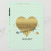 BRIDE COミント金ゴールド水玉模様エレガントウェディングパーティー プログラム (正面/裏面)