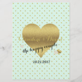 BRIDE COミント金ゴールド水玉模様エレガントウェディングパーティー プログラム (正面)