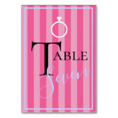 BRIDE & COラブピンクブライダルランジェリーシャワーパーティー テーブルナンバー (裏面)