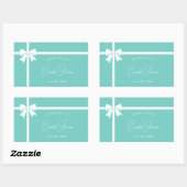 Bride & Co エレガントなホワイトボウリボン ブライダルシャワー 長方形シール (シート)