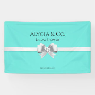 Bride & Co.ターコイズ/ティール（緑がかった色）背景パーティーバナー 横断幕